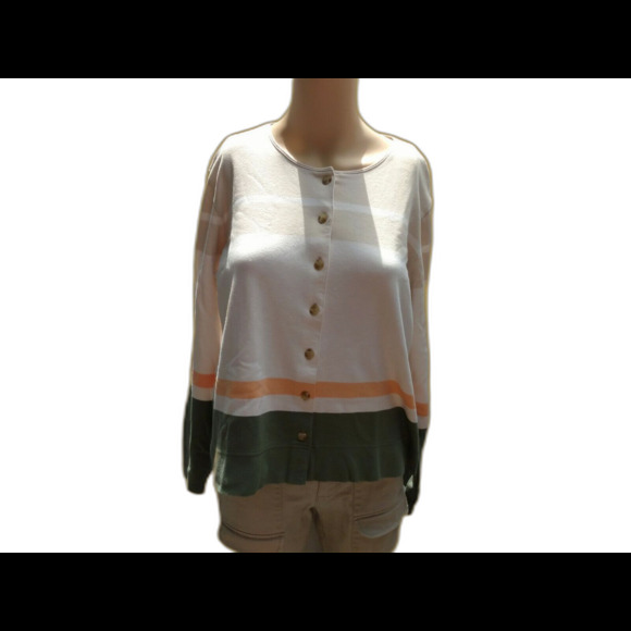 Mountain Lake Long Sleeve Stripes Neutral Button Up Sweater Size M Cardigan - Picture 1 of 4